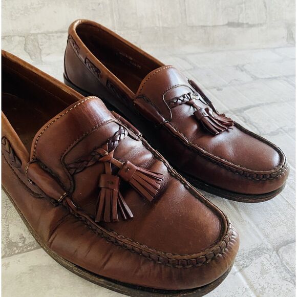 Allen Edmonds Carthage 42426 Brown Leather Moc Toe Tassels Loafers Slip On 12C main image 7